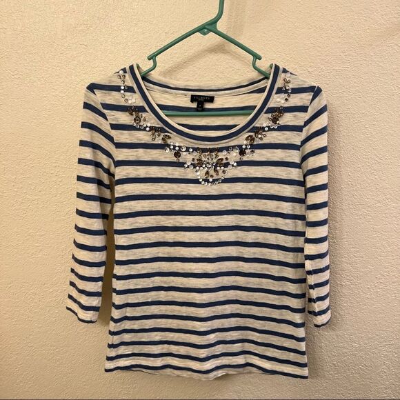 Talbots Long Sleeve Embellished Top Size Petite - Picture 1 of 4